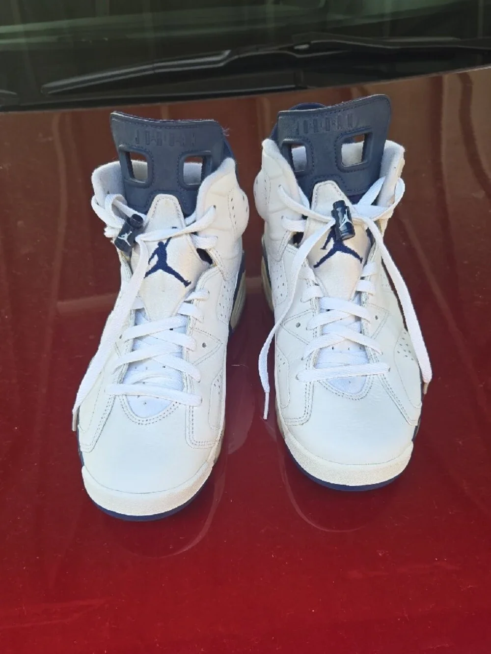 New Air Jordan 6 Retro Sneakers Men's Sz 9 Basketball Court Shoes Blue White New